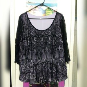 Lace Peplum Top